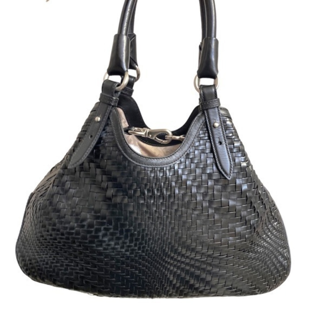 Cole haan rare Genevieve black woven leather bag
